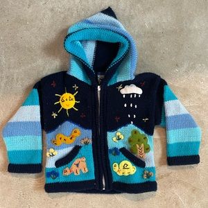 VGUC Sisandina handicrafts alpaca blend hoodie size 2T